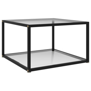 vidaXL Salontafel 60x60x35 cm gehard glas transparant