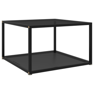 vidaXL Salontafel 60x60x35 cm gehard glas zwart