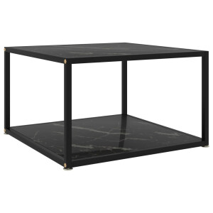 vidaXL Salontafel 60x60x35 cm gehard glas zwart