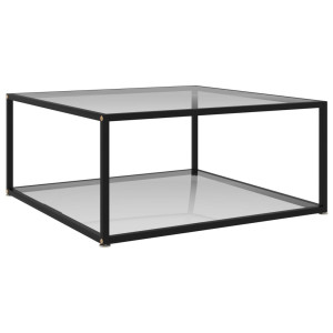 vidaXL Salontafel 80x80x35 cm gehard glas transparant