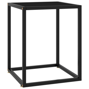 vidaXL Salontafel met zwart glas 40x40x50 cm zwart