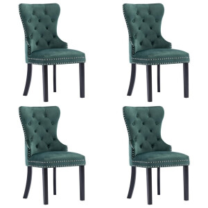 vidaXL Eetkamerstoelen 4 st fluweel donkergroen