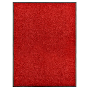 vidaXL Deurmat wasbaar 90x120 cm rood