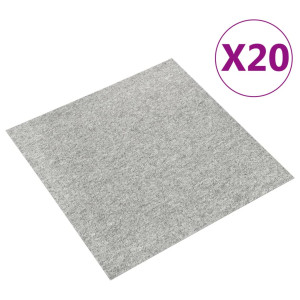 vidaXL Tapijttegels 20 st 5 m² 50x50 cm lichtgrijs