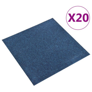 vidaXL Tapijttegels 20 st 5 m² 50x50 cm donkerblauw