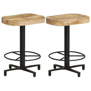 vidaXL Barkrukken 2 st 52 cm massief mangohout