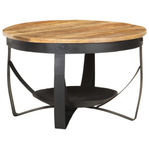 vidaXL Salontafel Ø 68x43 cm ruw mangohout