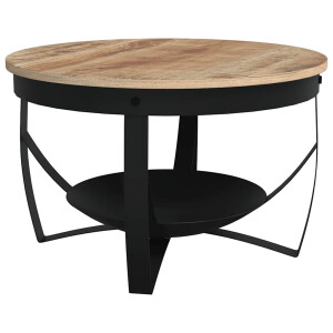 vidaXL Salontafel Ø 68x43 cm ruw mangohout