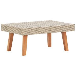 vidaXL Tuintafel poly rattan beige