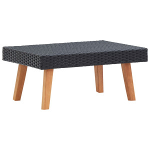 vidaXL Tuintafel poly rattan zwart