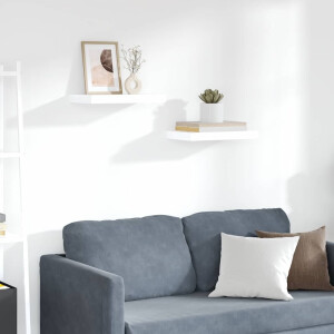 vidaXL Wandschappen zwevend 2 st 40x23x3,8 cm MDF hoogglans wit