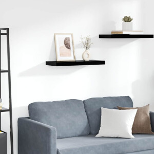 vidaXL Wandschap zwevend 60x23,5x3,8 cm MDF hoogglans zwart