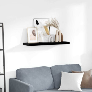 vidaXL Wandschap zwevend 80x23,5x3,8 cm MDF hoogglans zwart