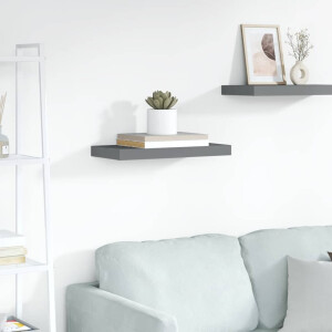 vidaXL Wandschap zwevend 50x23x3,8 cm MDF hoogglans grijs