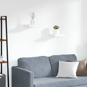 vidaXL Wandschappen zwevend 2 st 23x23,5x3,8 cm MDF wit