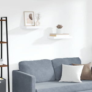 vidaXL Wandschappen zwevend 2 st 40x23x3,8 cm MDF wit