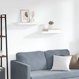 vidaXL Wandschappen zwevend 2 st 60x23,5x3,8 cm MDF wit