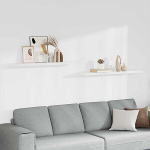 vidaXL Wandschappen zwevend 2 st 120x23,5x3,8 cm MDF wit