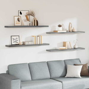 vidaXL Wandschappen zwevend 4 st 120x23,5x3,8 cm MDF grijs