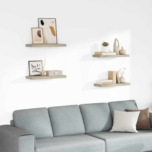 vidaXL Wandschappen zwevend 4 st 60x23,5x3,8 cm MDF eikenkleurig