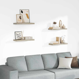 vidaXL Wandschappen zwevend 4 st 60x23,5x3,8 cm MDF eikenkleurig