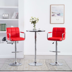 vidaXL Barstoelen 2 st kunstleer rood