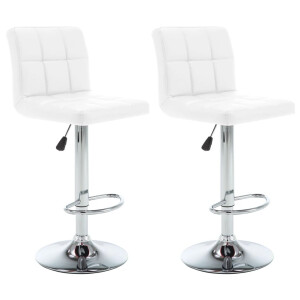 vidaXL Barstoelen 2 st kunstleer wit