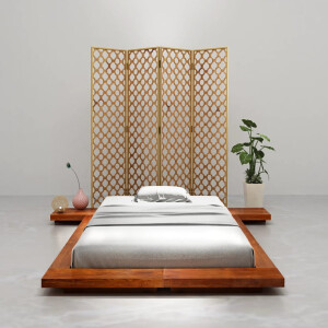 vidaXL Bedframe Japanse futon massief acaciahout 100x200 cm