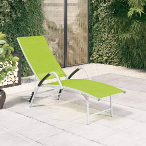 vidaXL Ligbed textileen en aluminium groen