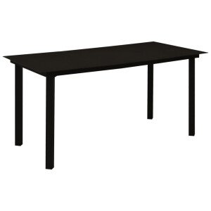 vidaXL Tuintafel 150x80x74 cm staal en glas zwart