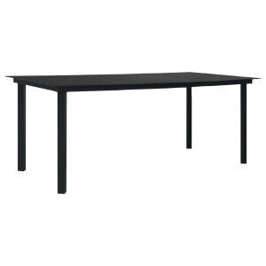 vidaXL Tuintafel 190x90x74 cm staal en glas zwart
