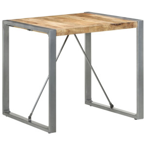 vidaXL Eettafel 80x80x75 cm ruw mangohout