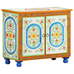 vidaXL Dressoir handgeschilderd 70x35x60 cm massief mangohout