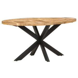 vidaXL Eettafel 160x90x75 cm ruw mangohout