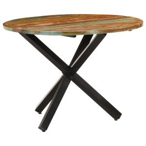 vidaXL Eettafel rond 100x100x75 cm massief gerecycled hout