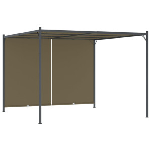 vidaXL Pergola met uittrekbaar dak 180 g/m² 3x3 m taupe