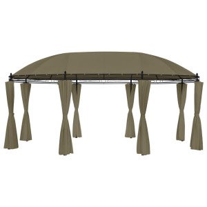 vidaXL Prieel met gordijnen 180 g/m² 520x349x255 cm taupe