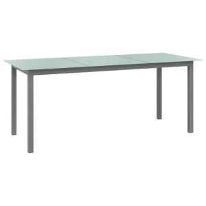 vidaXL Tuintafel 190x90x74 cm aluminium en glas lichtgrijs