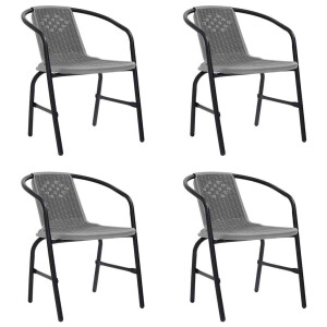 vidaXL Tuinstoelen 4 st 110 kg kunststof rattan en staal