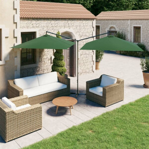 vidaXL Parasol dubbel met stalen paal 600x300 cm groen