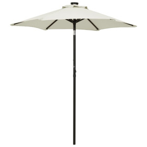 vidaXL Parasol met LED-verlichting 200x211 cm aluminium zandkleurig