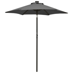 vidaXL Parasol met LED-verlichting 200x211 cm aluminium antracietkleur