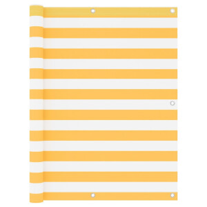 vidaXL Balkonscherm 120x400 cm oxford stof wit en geel