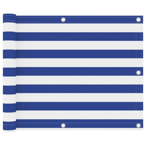 vidaXL Balkonscherm 75x300 cm oxford stof wit en blauw