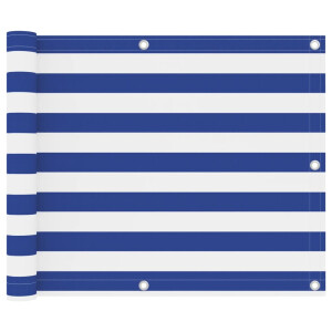 vidaXL Balkonscherm 75x400 cm oxford stof wit en blauw