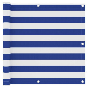 vidaXL Balkonscherm 90x300 cm oxford stof wit en blauw