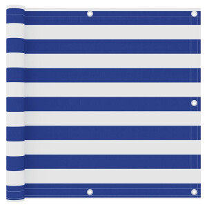 vidaXL Balkonscherm 90x500 cm oxford stof wit en blauw