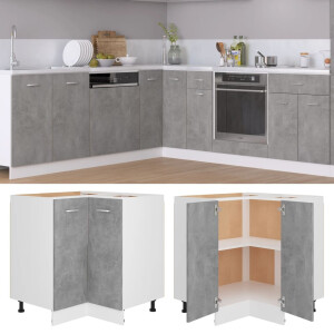 vidaXL Hoekonderkast Lyon 75,5x75,5x81,5 cm bewerkt hout betongrijs