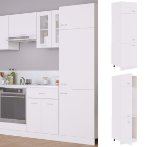 vidaXL Ombouwkast voor koelkast Lyon 60x57x207 cm bewerkt hout wit