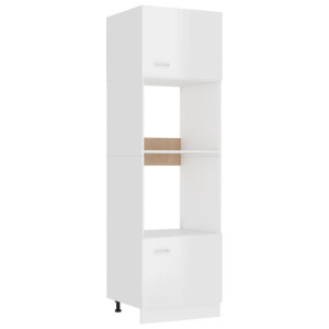 vidaXL Magnetronkast Lyon 60x57x207 cm bewerkt hout hoogglans wit